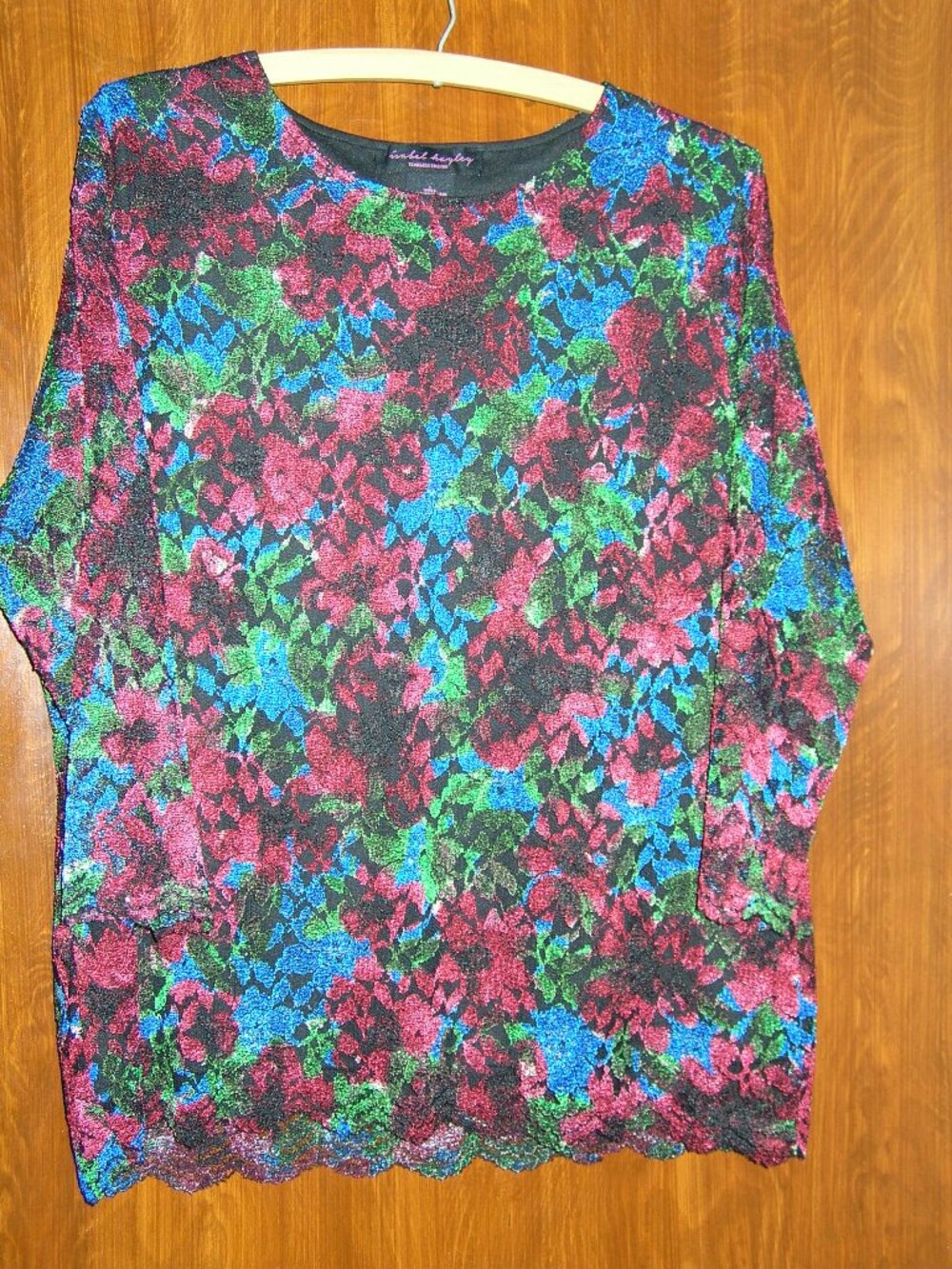 Isabel Hayley Women's Floral Lace Lined Shirt Top Size Large 70% Polyester H